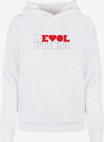 Merchcode Sweatshirt 'Beatles - Revolution Lights' in White: front