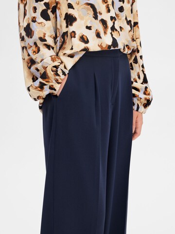 SELECTED Wide leg Trousers with creases in Blue