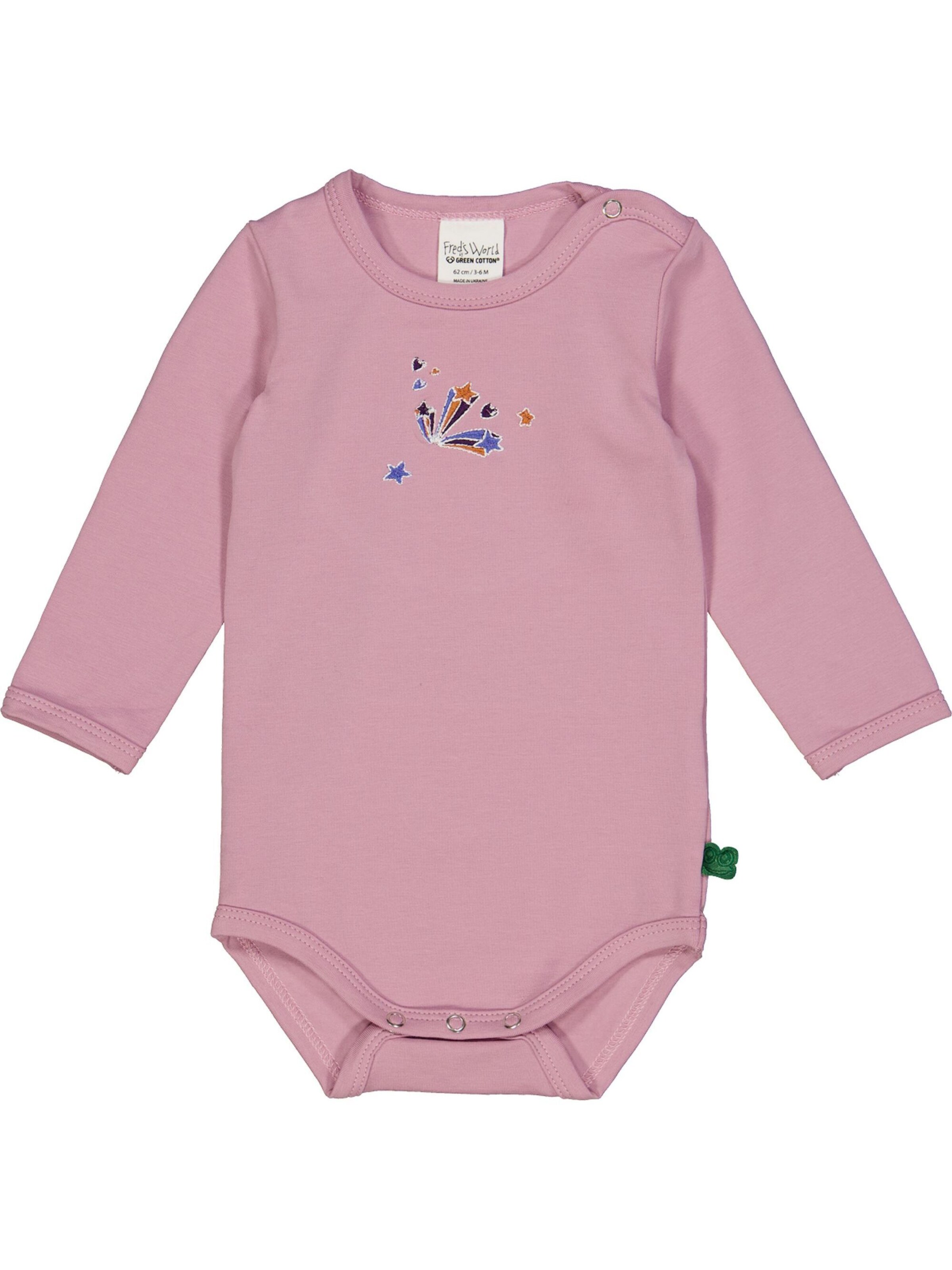 Fred's World by GREEN COTTON Rompertje/body in Roze: voorkant