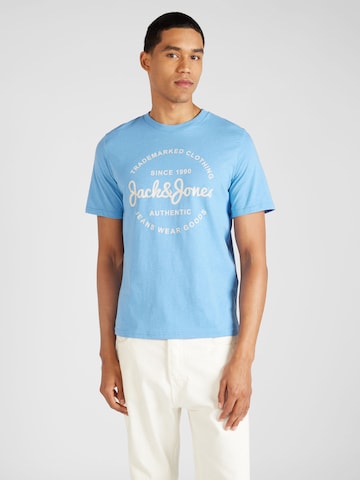 JACK & JONES T-shirt 'FOREST' i blå: framsida