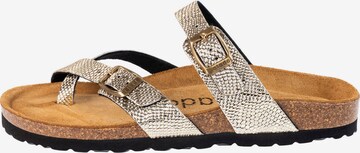 Palado Mules in Gold: front