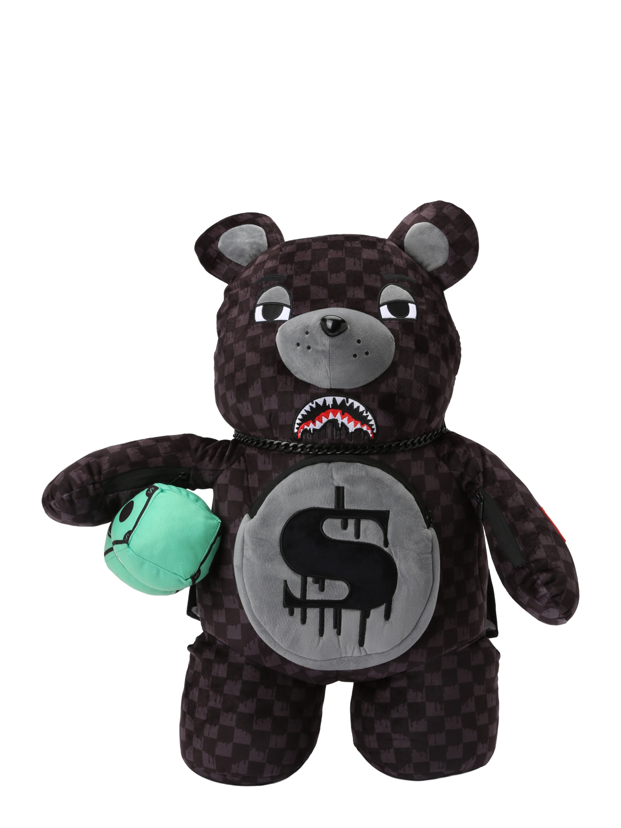 Zaino 'DRIPPING SHARKS IN PARIS MONEYBEAR TEDDY' di Sprayground in nero: frontale