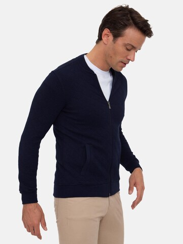 Sir Raymond Tailor Zip-Up Hoodie 'Brescia' in Blue