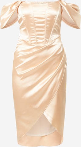 TFNC Koktejlové šaty 'SHARON' – béžová: přední strana