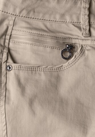 STREET ONE Slim fit Pants 'Bermuda' in Grey