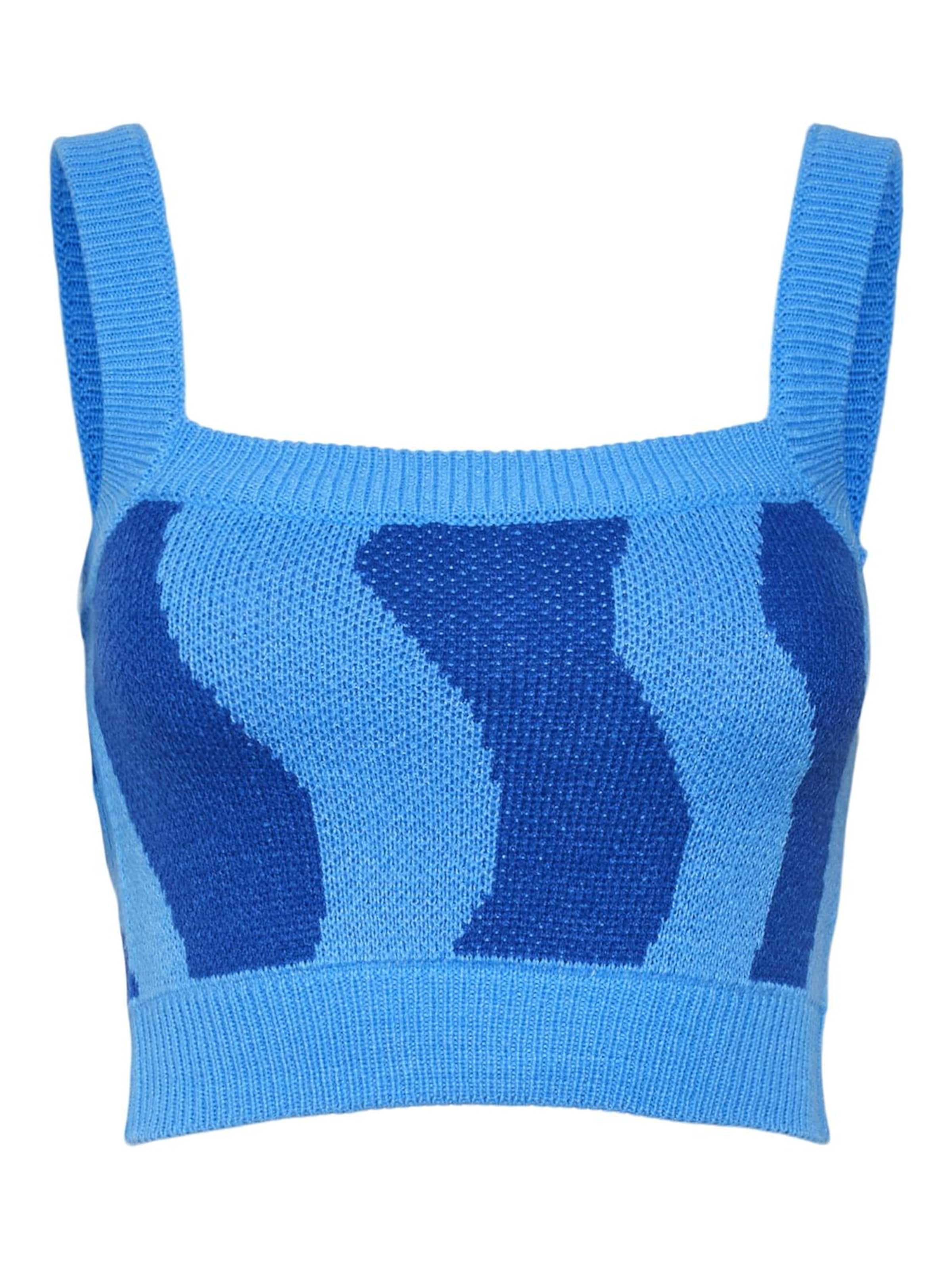 Noisy may Broderad topp 'Cosmic' i blå: framsida