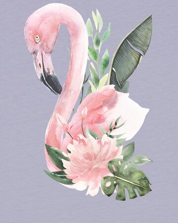watabout.kids Shirt 'Flamingo Mit Blumen' in Lila