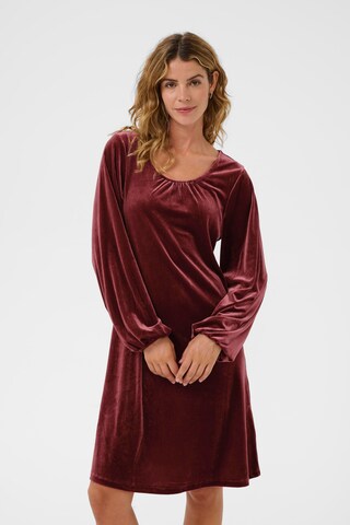 Cream Dress in Red: front