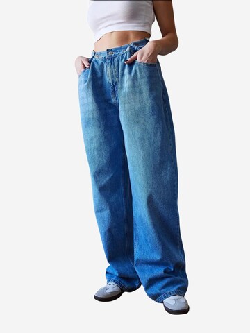 Bianco Lucci Wide Leg Jeans in Blau