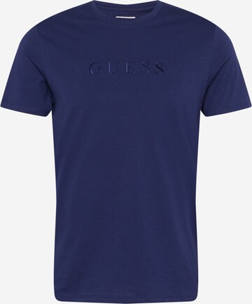 T-Shirt GUESS en bleu : devant