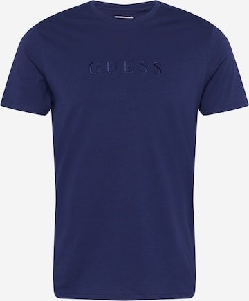 T-Shirt GUESS en bleu : devant