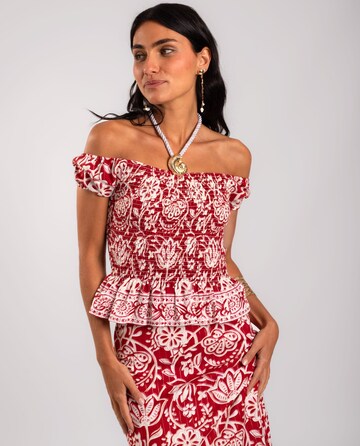 THE-ARE Blouse in Red: front