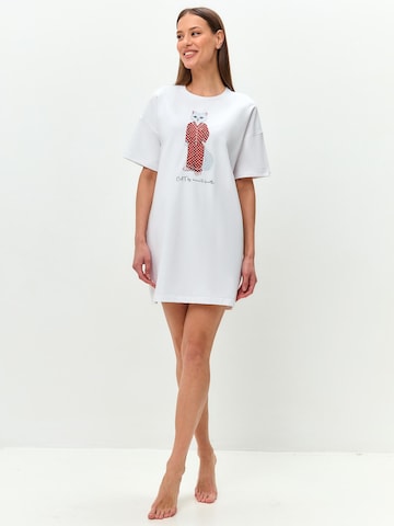 T-shirt 'Pajamas Cat' Cat e Lolette en blanc