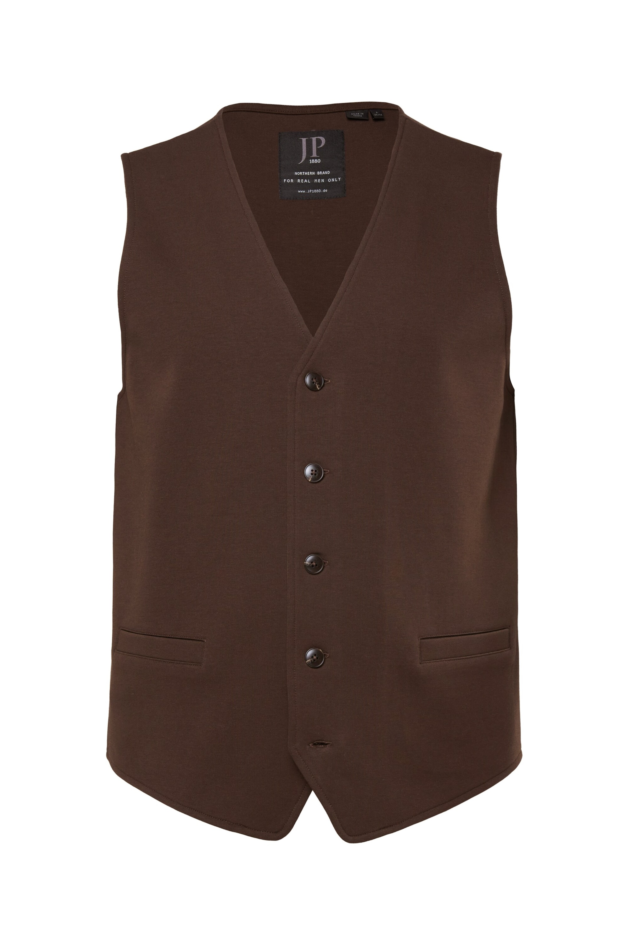 JP1880 Weste in Braun: Vorderseite
