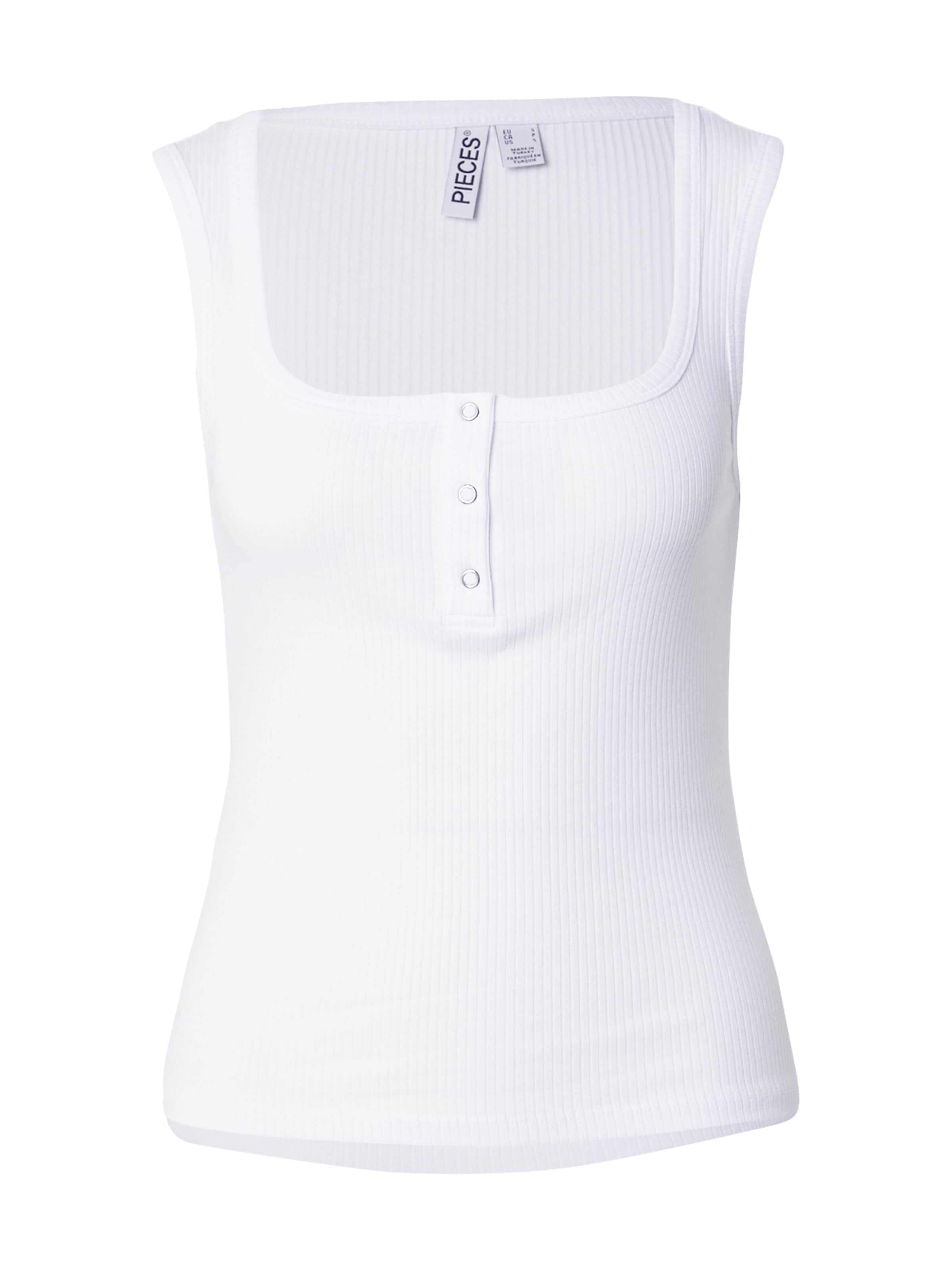 Top 'PCKITTE' di PIECES in bianco: frontale