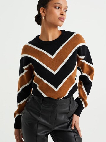 WE Fashion Pullover in Braun: Vorderseite