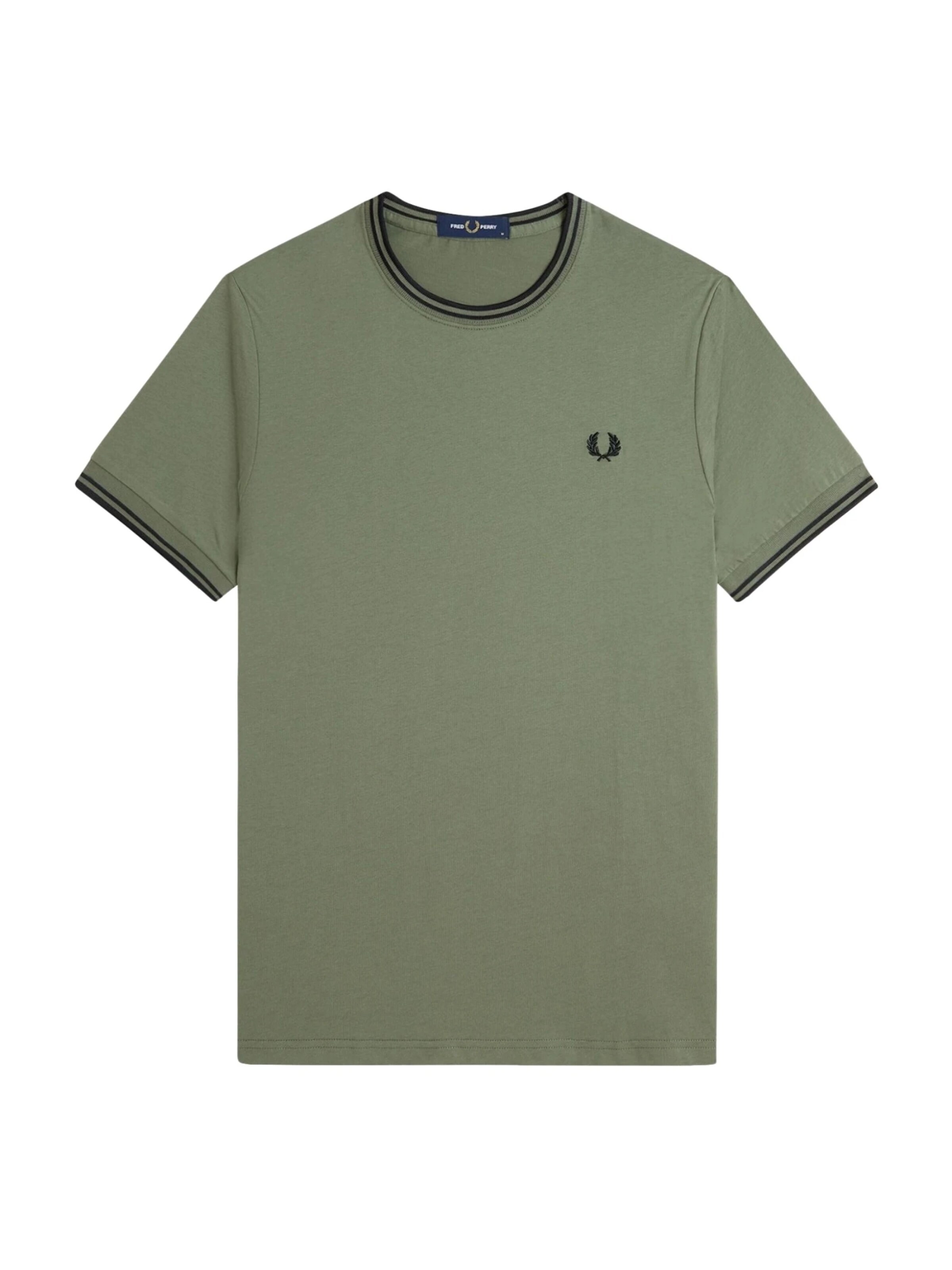 Fred Perry Camiseta 'Camiseta fred perry verde z50 contrast ribeted tee' en XL en verde, Vista del producto