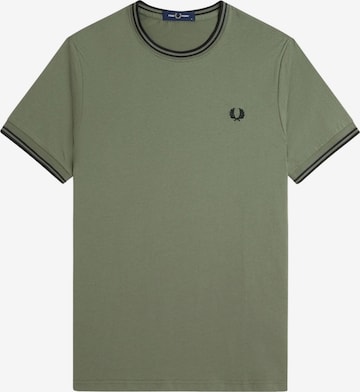 Fred Perry Koszulka 'Camiseta fred perry verde z50 contrast ribeted tee' w kolorze zielony: przód