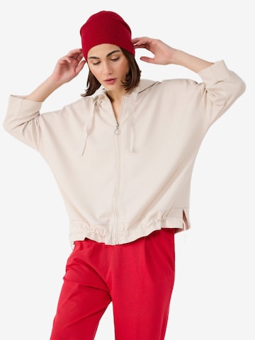 No Matter What Sweatvest in Beige: voorkant