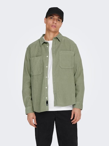 Only & Sons Comfort Fit Hemd 'Alp' in Grün: Vorderseite