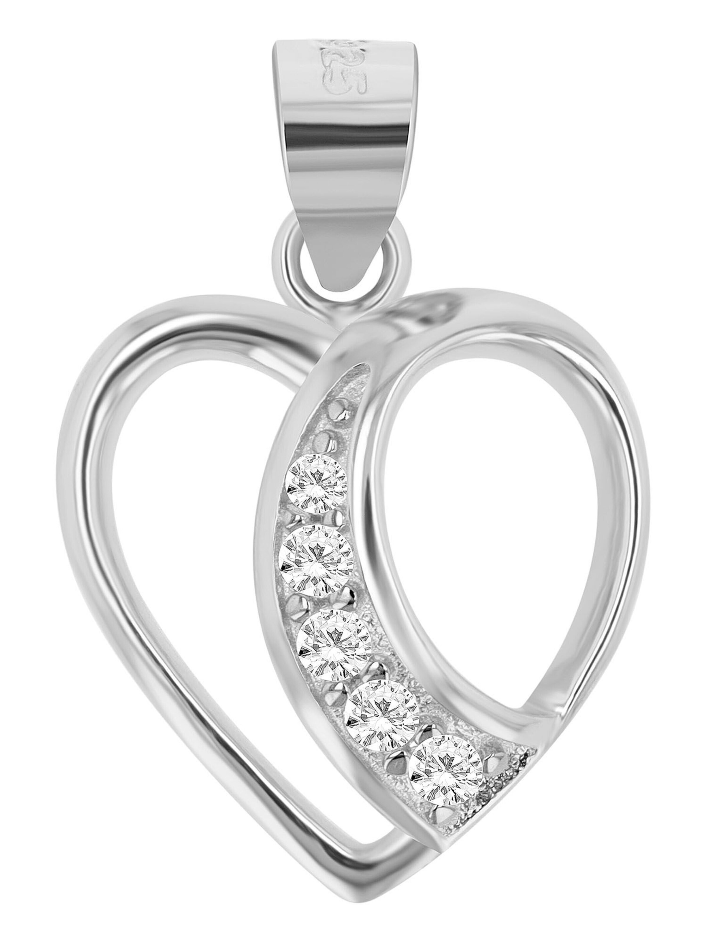 Akzent Pendant '"Nalani" aus 925 Sterlingsilber, rhodiniert, langlebig' in Silver