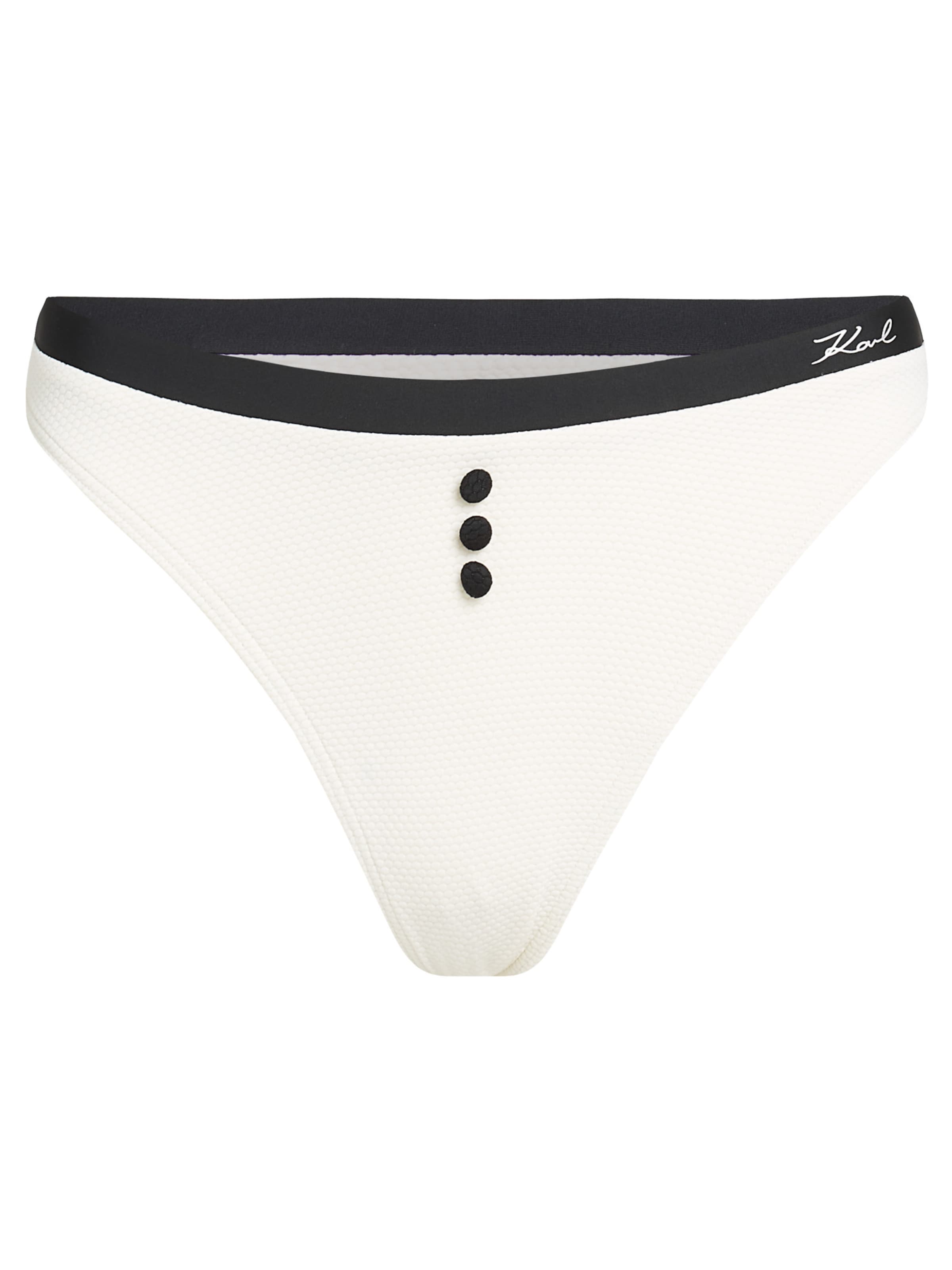 Slip costum de baie de la Karl Lagerfeld pe alb: față