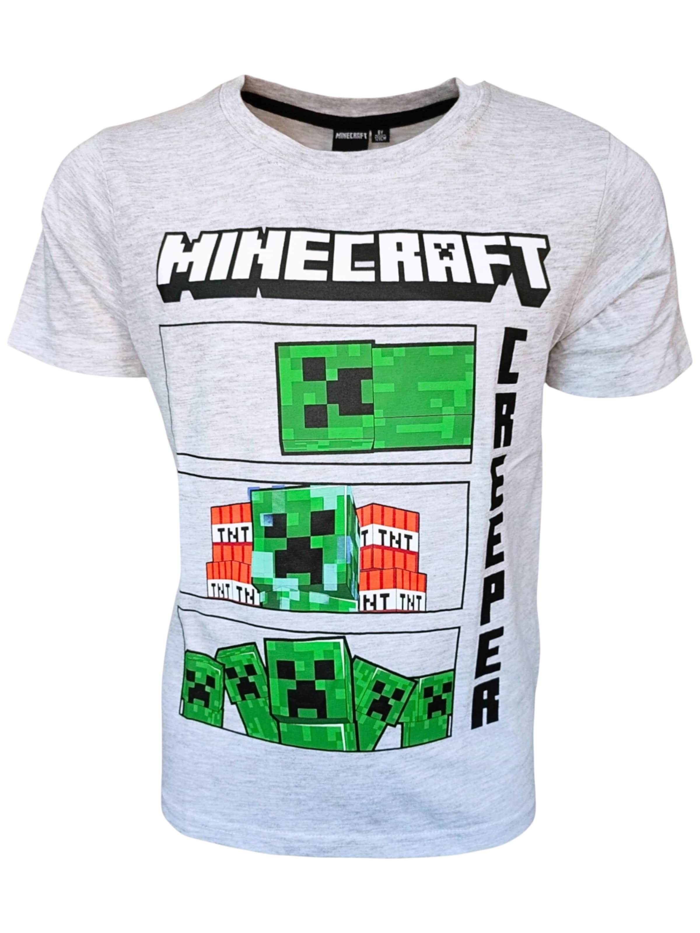 Minecraft Shirt 'Minecraft Creeper'‌‌‌ in Grau: Vorderseite