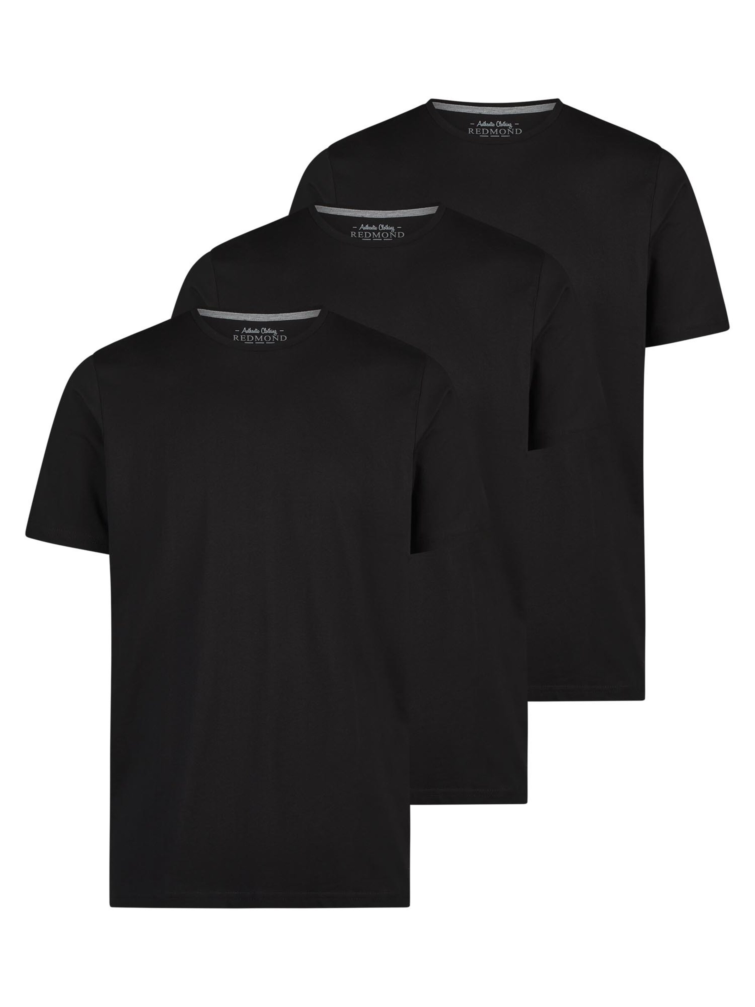 redmond Shirt 'Basic'‌ in Schwarz: Vorderseite