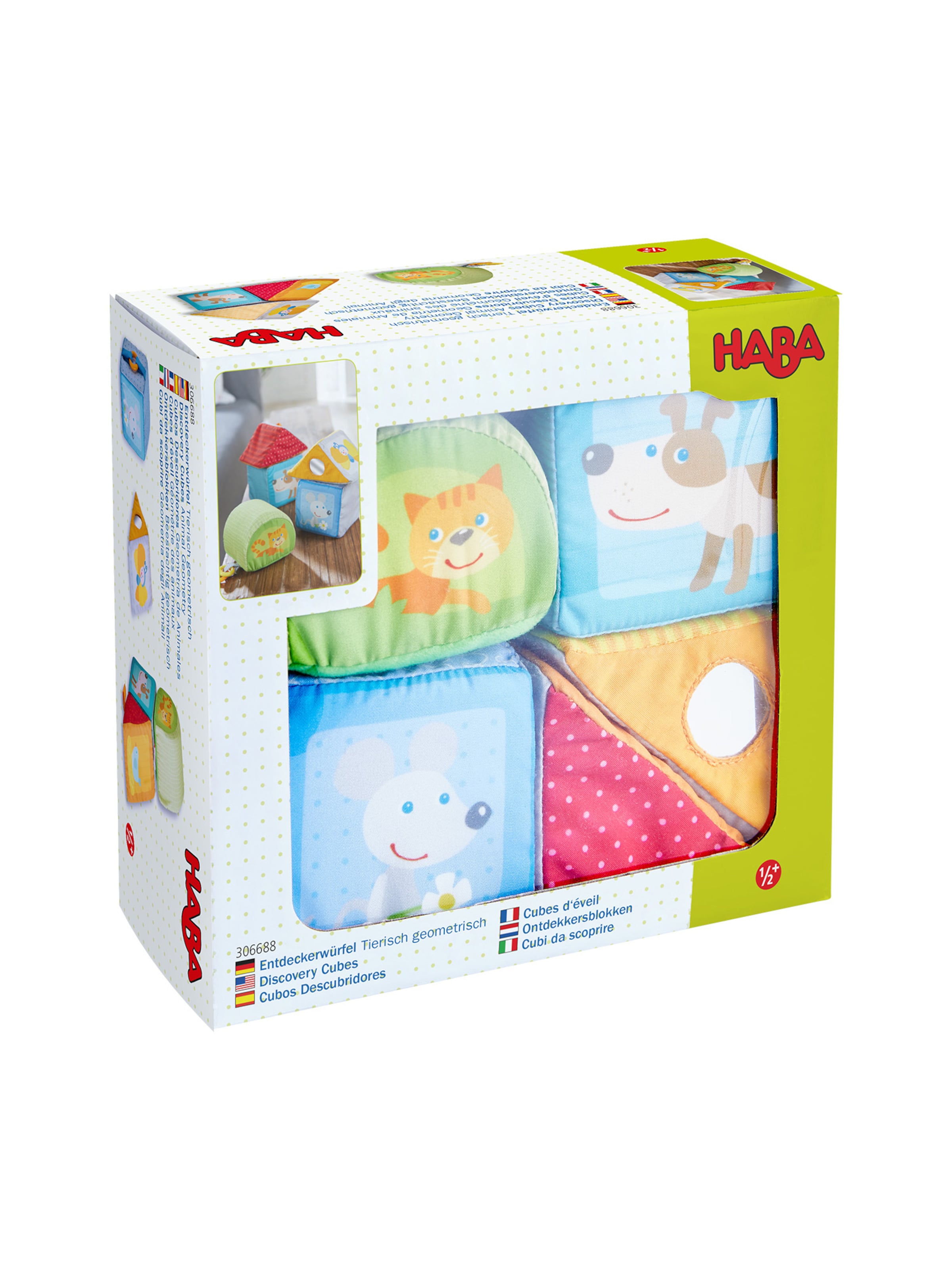HABA Motorikwürfel ' Tierisch Geometrisch ' in Mischfarben: Vorderseite