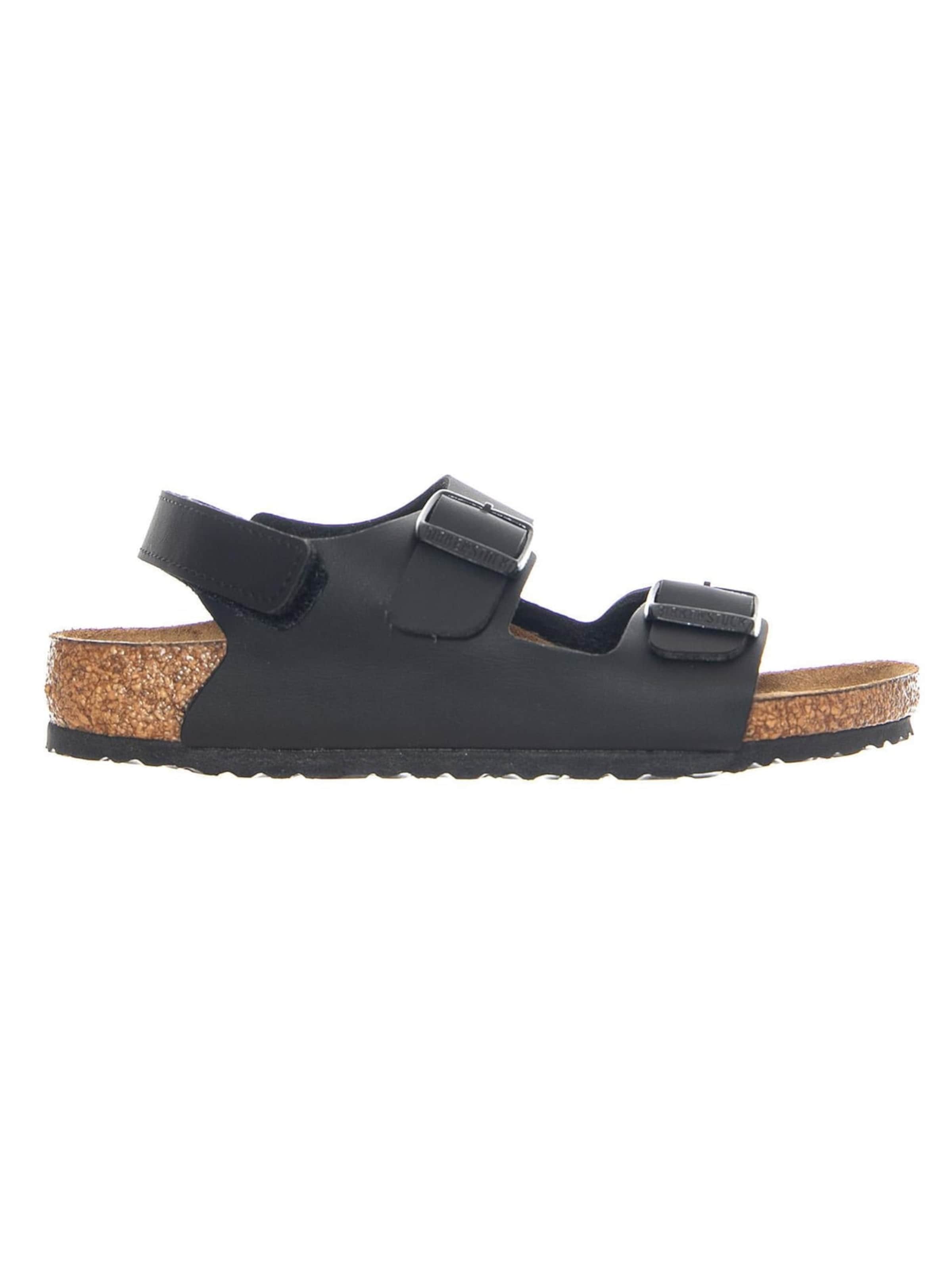 BIRKENSTOCK Sandal 'Milano HL Kids Birko Flor Narrow Fit Black' in Black: front