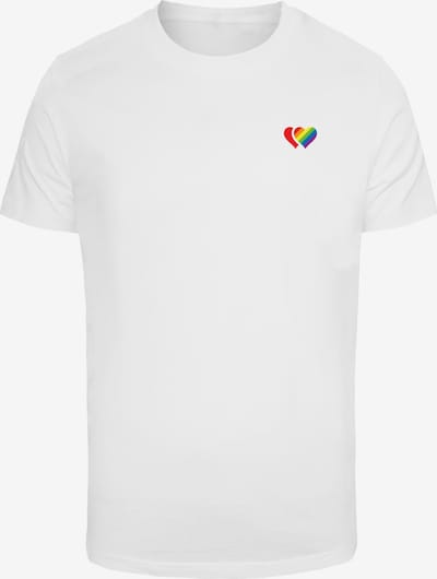 XXXL dydžio Marškinėliai 'Double Hearts Pride' iš Mister Tee, spalva – geltona / purpurinė / ugnies raudona / balta, Prekių apžvalga