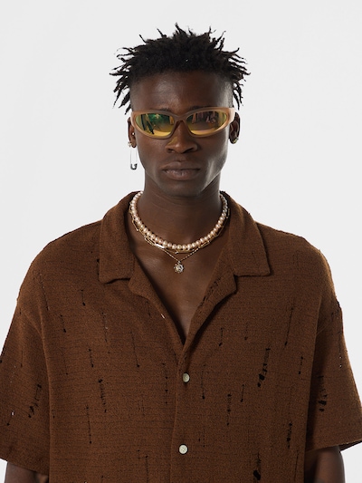 VAMOS CLO Button Up Shirt in Brown / Chocolate, Item view