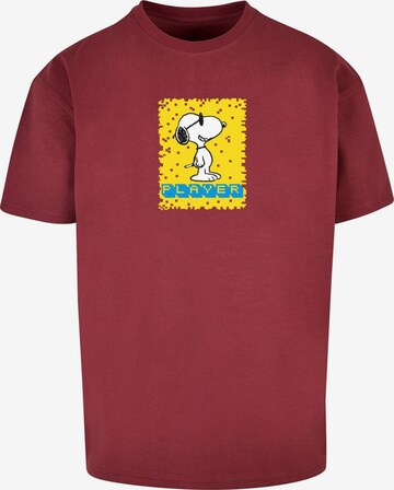 Merchcode Shirt 'Peanuts - Player' in Red: front