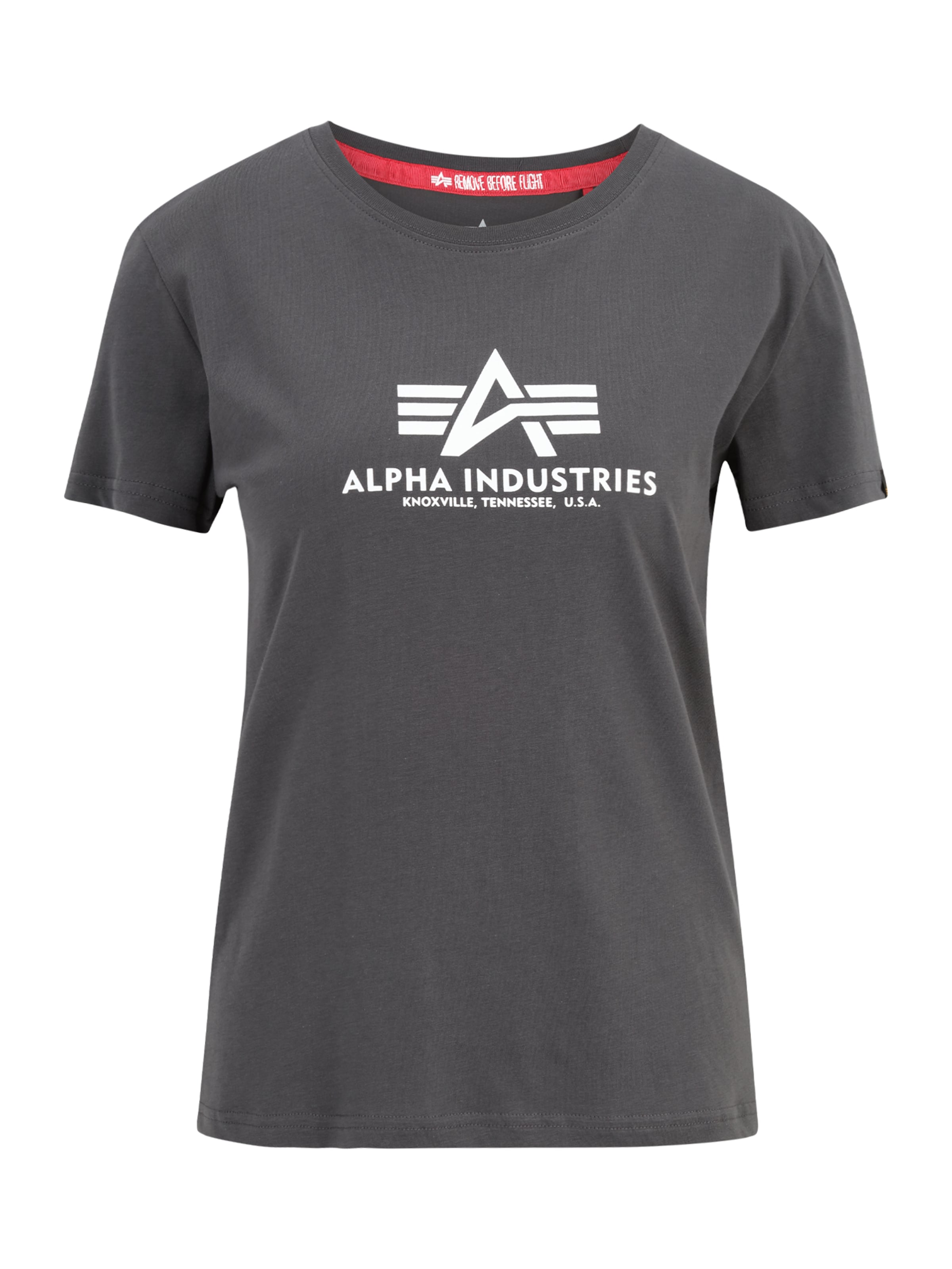 ALPHA INDUSTRIES Majica | siva barva: sprednja stran