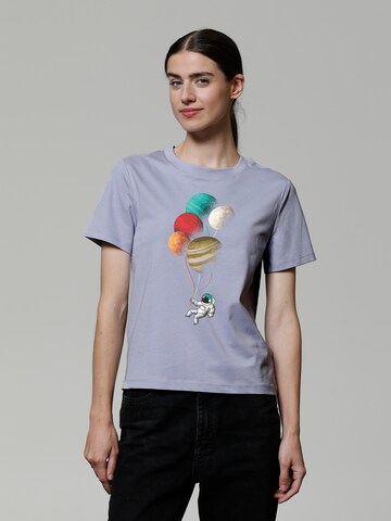 Watapparel Shirt ' Balloon Spaceman ' in Purple: front