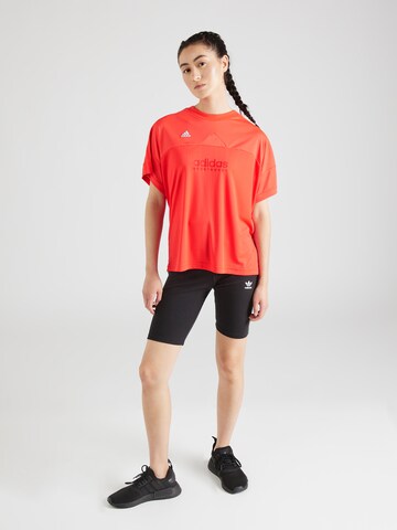 ADIDAS SPORTSWEAR Λειτουργικό μπλουζάκι 'Tiro Loose' σε κόκκινο