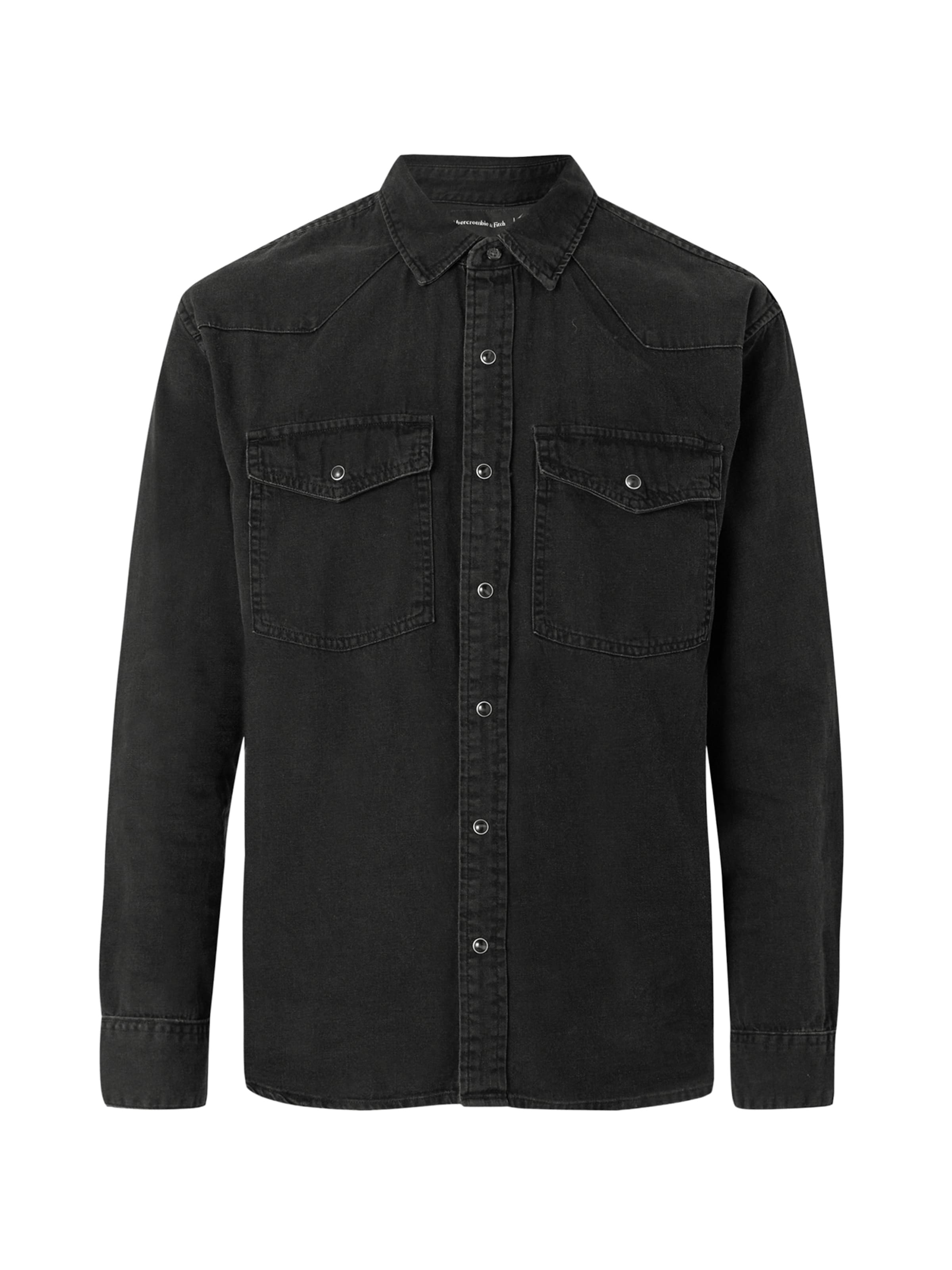 Abercrombie & FitchRegular Fit Košulja - crna boja: prednji dio