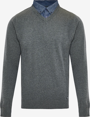 Threadbare Sweater 'Panda' in Grey: front