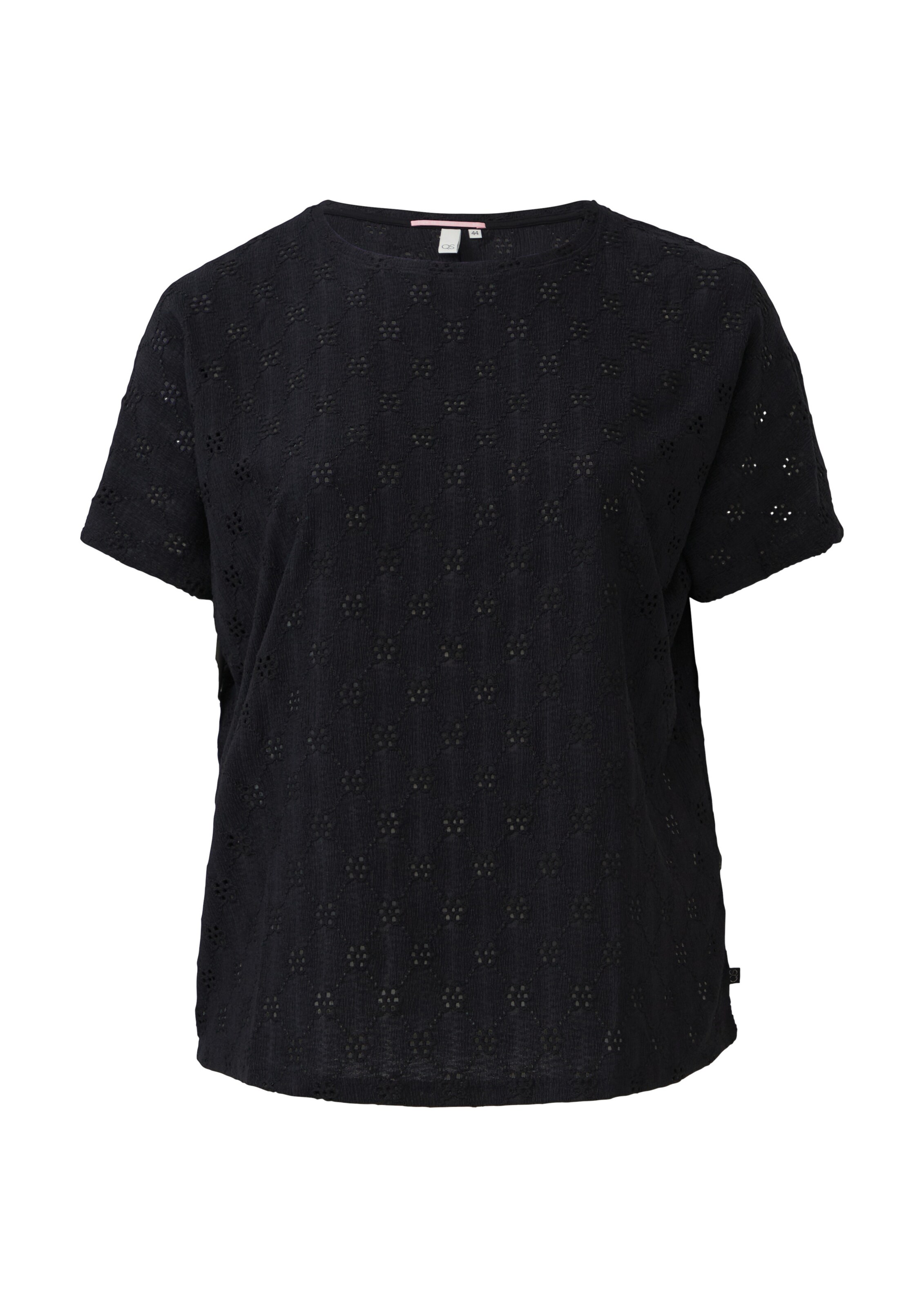 T-shirt QS en noir : devant