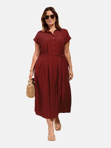 Friends Like These - Vestido camisero en rojo: frente