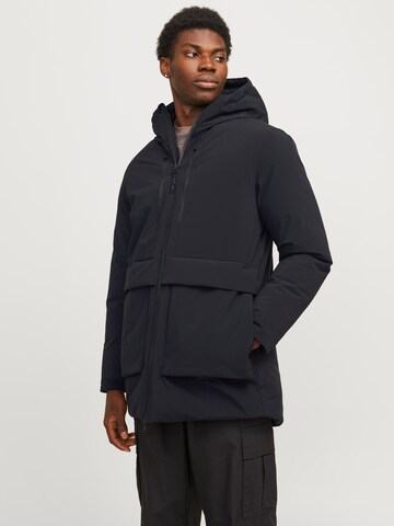 JACK & JONES Tussenparka 'JCOCharlie' in Zwart: voorkant