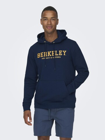 Sweat-shirt Only & Sons en bleu : devant