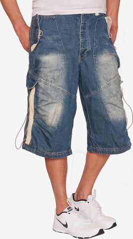 JET LAG Cargo Jeans 'Evan' in Blue: front