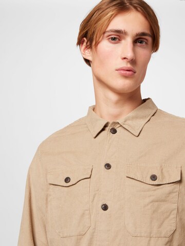 JACK & JONES Regular fit Button Up Shirt 'JAY' in Beige