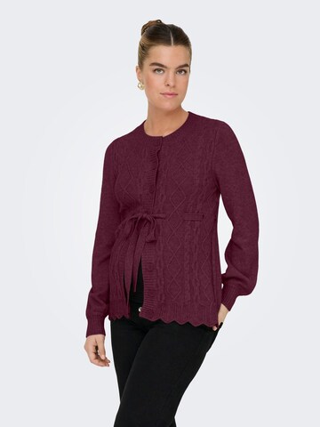 Only Maternity Knit cardigan 'OLMKALLU' in Red