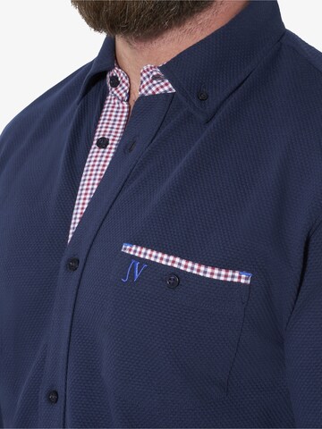 Jan Vanderstorm Comfort fit Button Up Shirt ' Knutheim ' in Blue