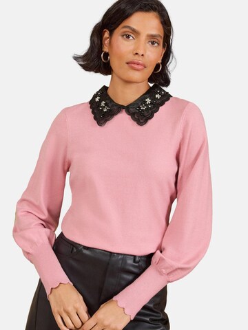 Pullover di love & roses in rosa: frontale