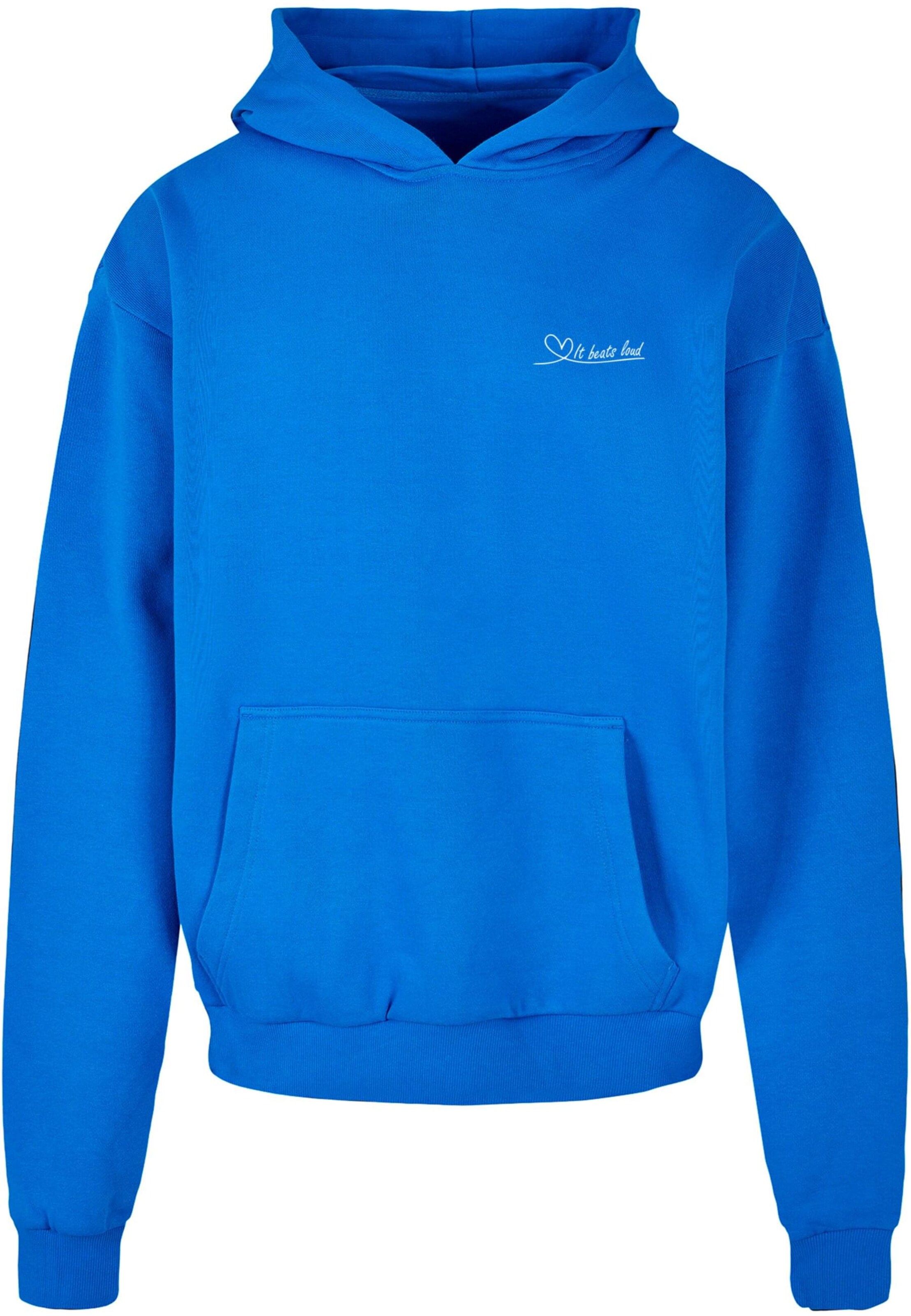 Merchcode Sweatshirt 'It Beats Loud' in Blue: front