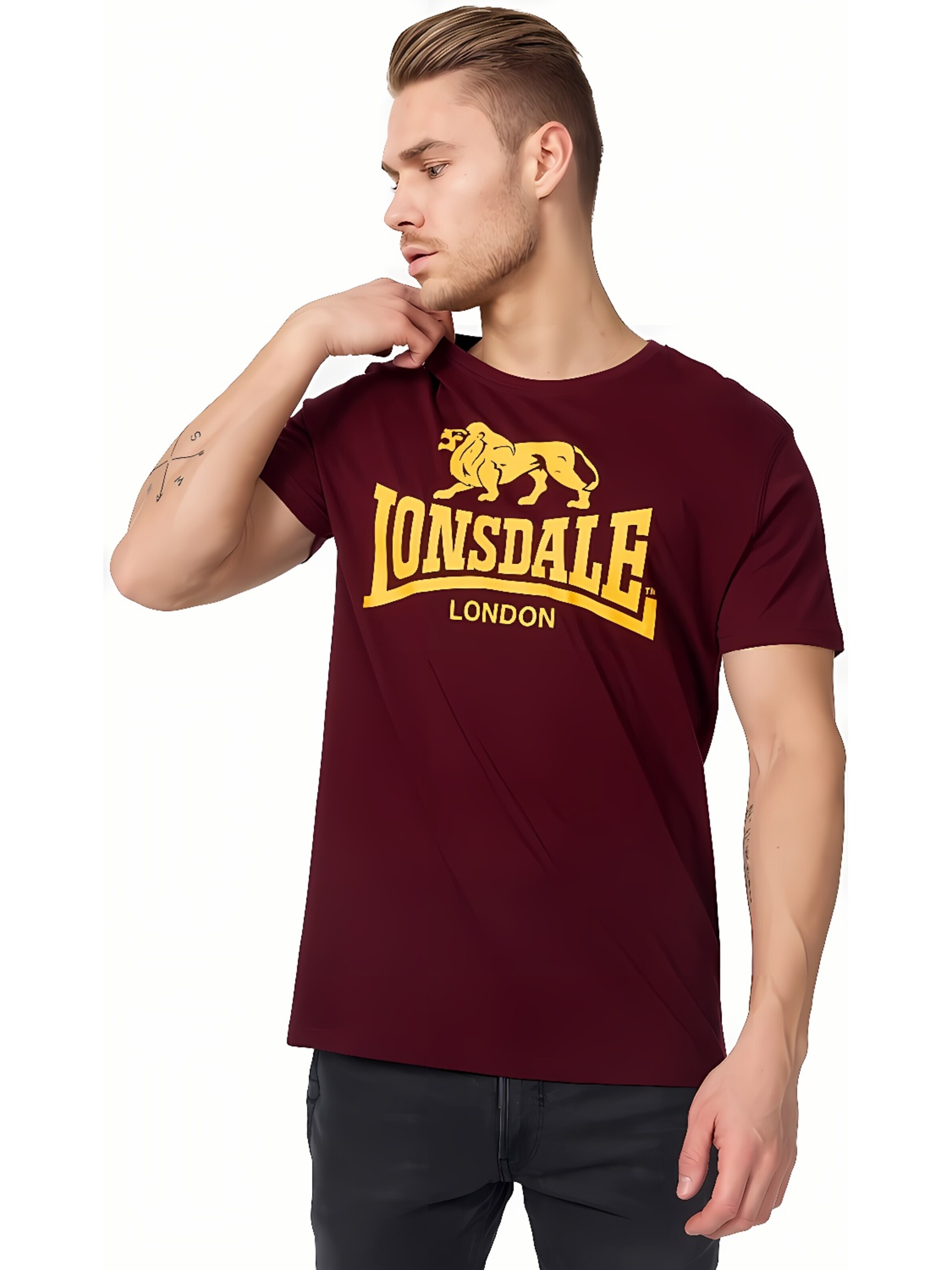 LONSDALE Shirt 'Logo' in Red