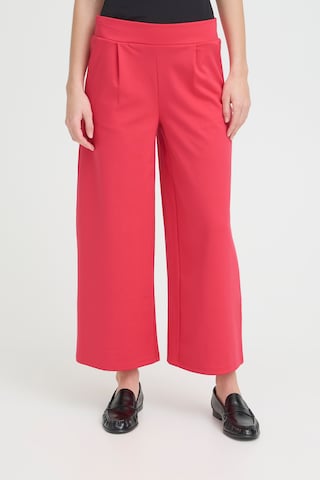 ICHI Wide leg Broek in Roze: voorkant